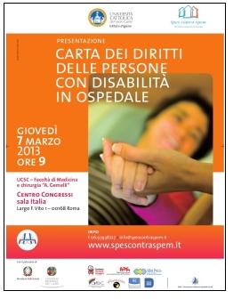 Copertina della Carta dei Diritti delle Persone con Disabilit in Ospedale