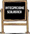 Disegno di una lavagna con scritto "Integrazione scolastica"