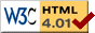 Logo di conformitï¿½ agli standard W3C per il codice HTML 4.0 Transitional